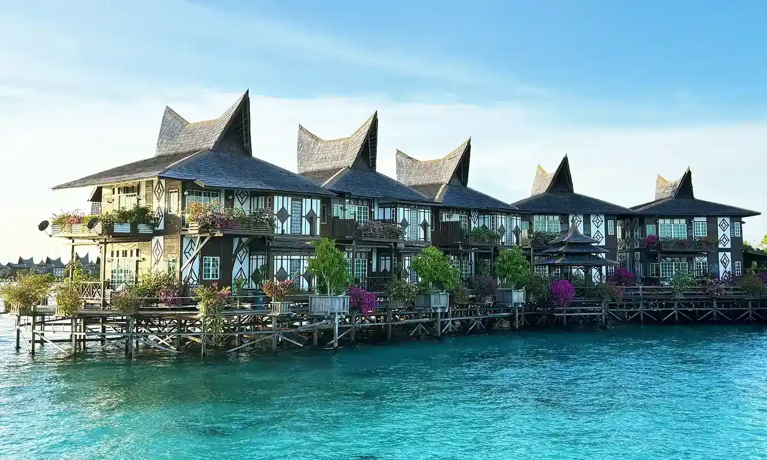 Mabul Water Bungalows, aerial view